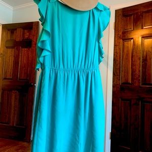 BCBGeneration Jade green ruffle sleeve dress